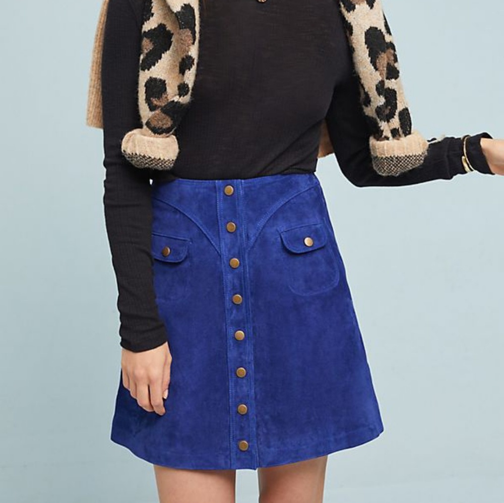Button-Front Mini Skirt